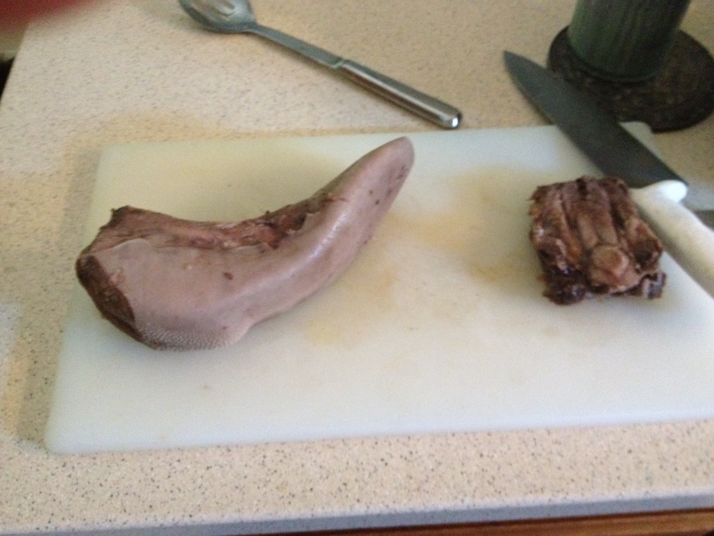 cooked cow tongue